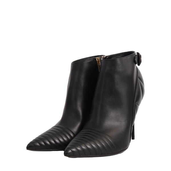 Leather Quilted Alexandra Ankle Boots Black