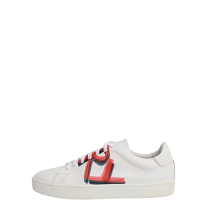 Leather Printed Albert Sneakers White, view 2