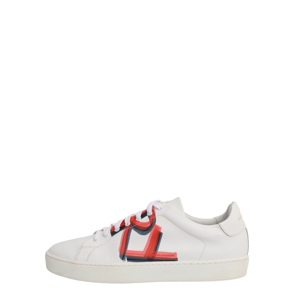 Leather Printed Albert Sneakers White