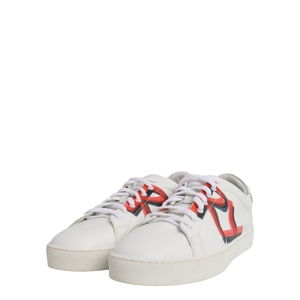 Leather Printed Albert Sneakers White
