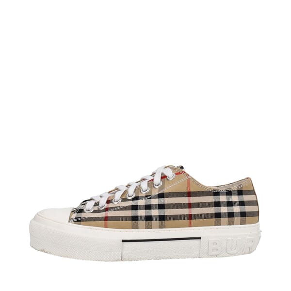Canvas Check Sneakers Beige/White