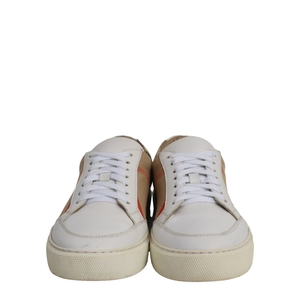 Leather/Canvas Check Sneakers Beige/White, view 3