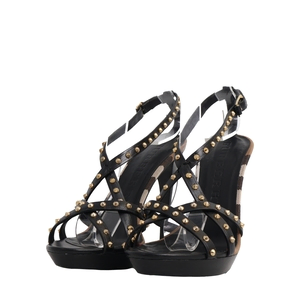 Leather Prestwood Strappy Sandals Black/Beige