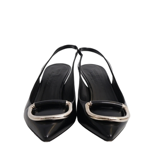 Patent Leather Fermoy Slingback Pumps Black, view 3