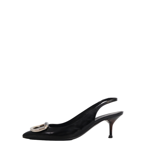 Patent Leather Fermoy Slingback Pumps Black