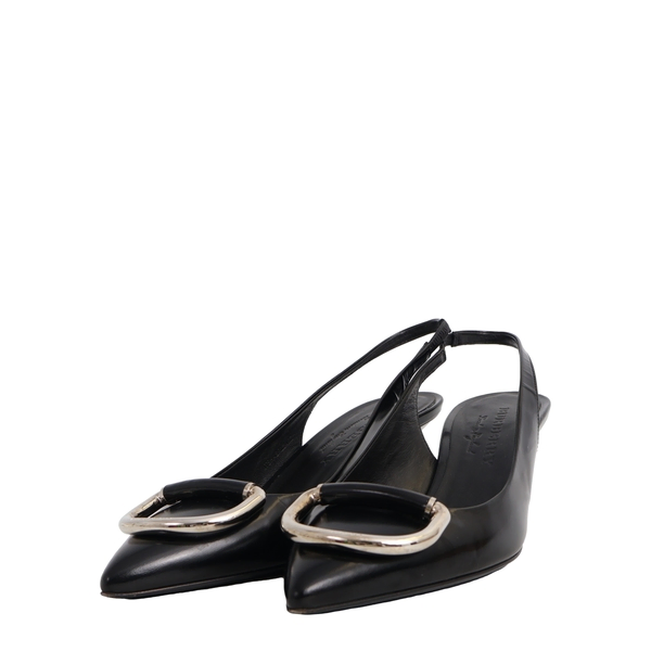 Patent Leather Fermoy Slingback Pumps Black