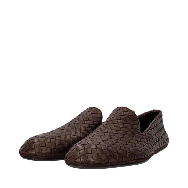 BOTTEGA VENETA Leather Intrecciato Loafers Brown | Luxity BOTTEGA VENETA Leather Intrecciato Loafers Brown | Luxity