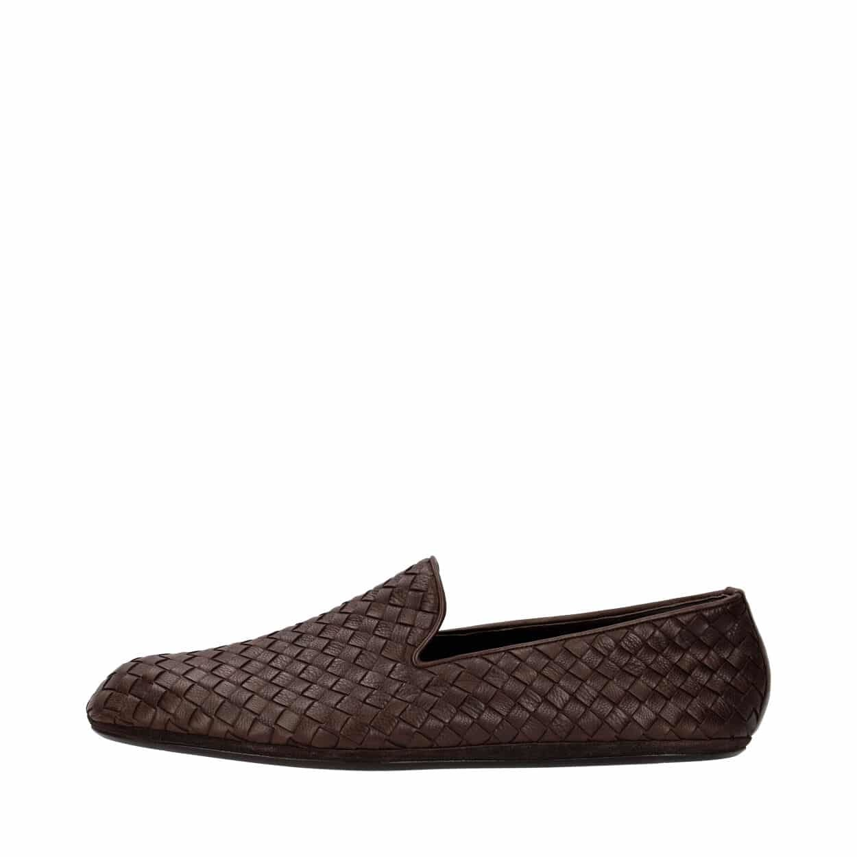 BOTTEGA VENETA Leather Intrecciato Loafers Brown | Luxity