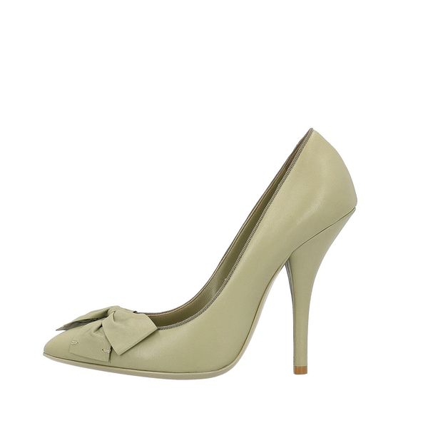 Leather Bow Pumps Green