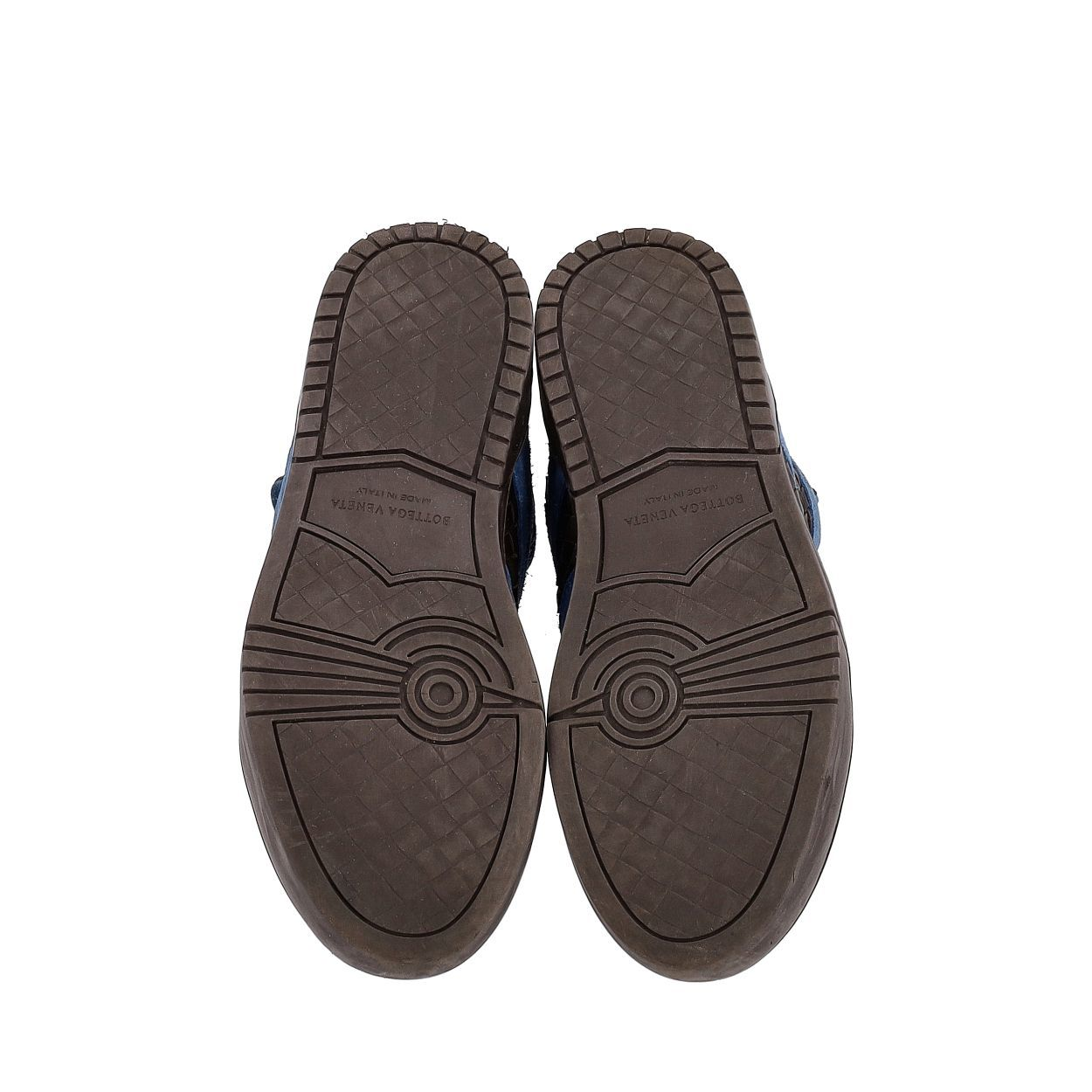 BOTTEGA‎ VENETA Intrecciato Blue Leather 592368 Speedster Slip on Shoes Bottega Veneta Navy Blue Intrecciato Suede Dodger Slip On  main image 3