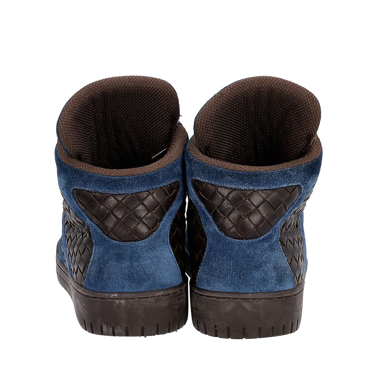 BOTTEGA‎ VENETA Intrecciato Blue Leather 592368 Speedster Slip on Shoes Bottega Veneta Navy Blue Intrecciato Suede Dodger Slip On  main image 2
