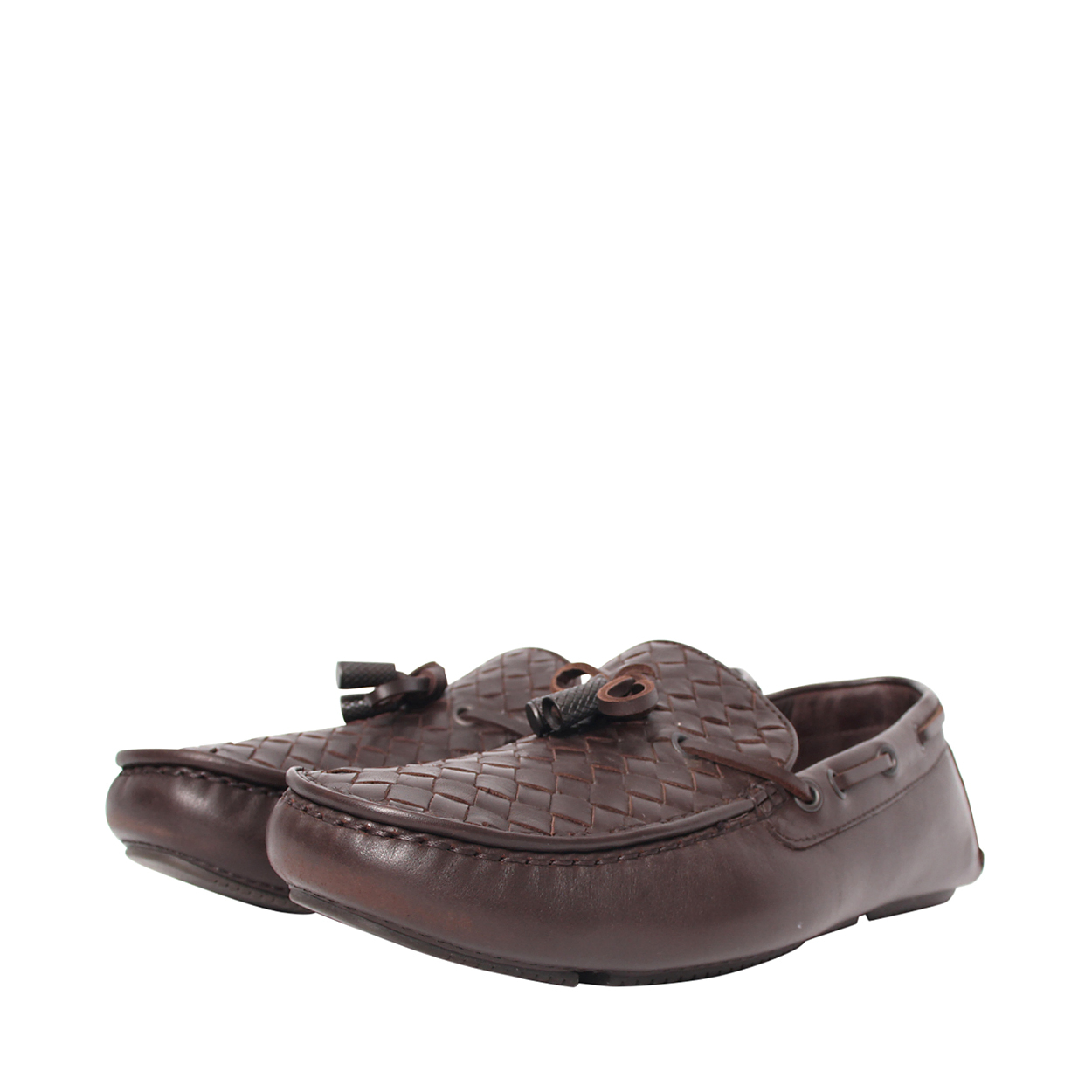 靴 BOTTEGA VENETA Intrecciato Loafers 35.5 BOTTEGA VENETA Intrecciato Driver Loafers Chocolate | Luxity