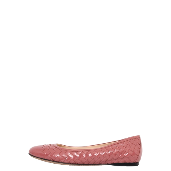 Patent Intrecciato Ballerina Flats Pink
