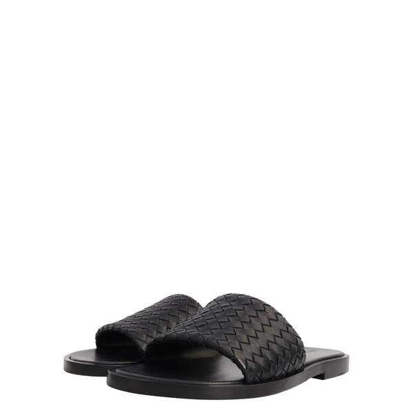 Leather Intrecciato Elio Mules Black