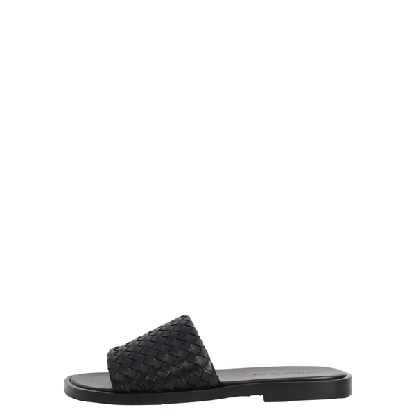 Leather Intrecciato Elio Mules Black