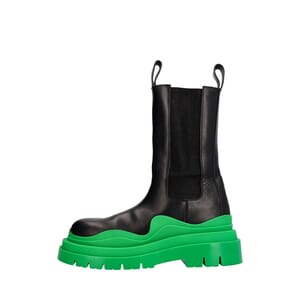 Leather Tire Chelsea Boots Black/Green, view 2