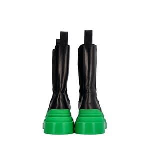 Leather Tire Chelsea Boots Black/Green, view 4