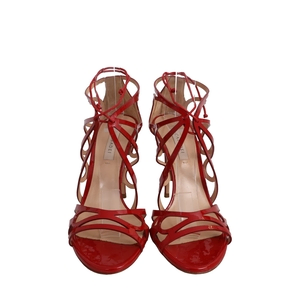 Patent Evening Butterfly Cut Out Sandals Red, view 3