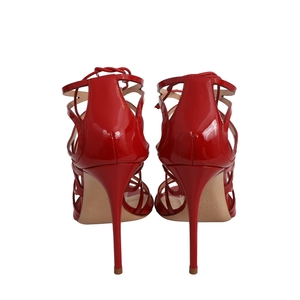 Patent Evening Butterfly Cut Out Sandals Red, view 4