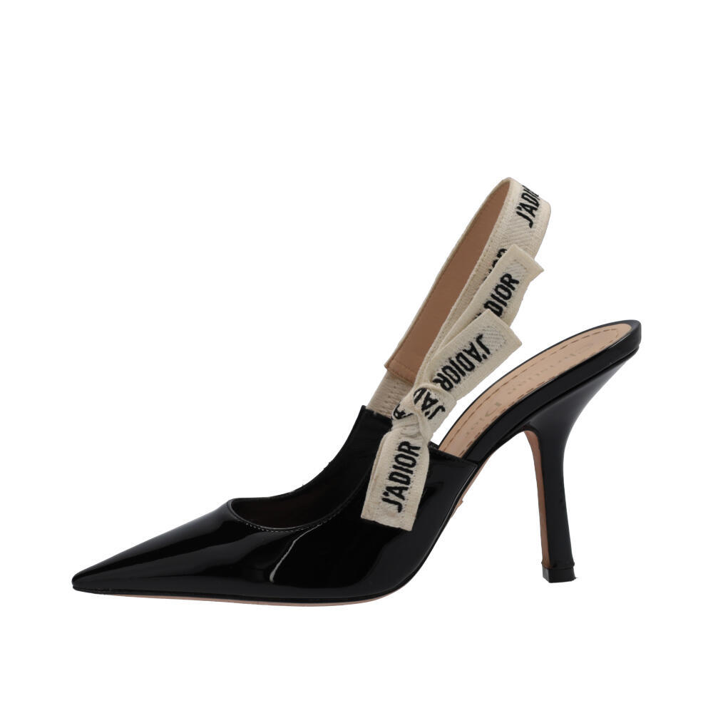 DIOR Patent J'adior Slingback Pumps Black | Luxity