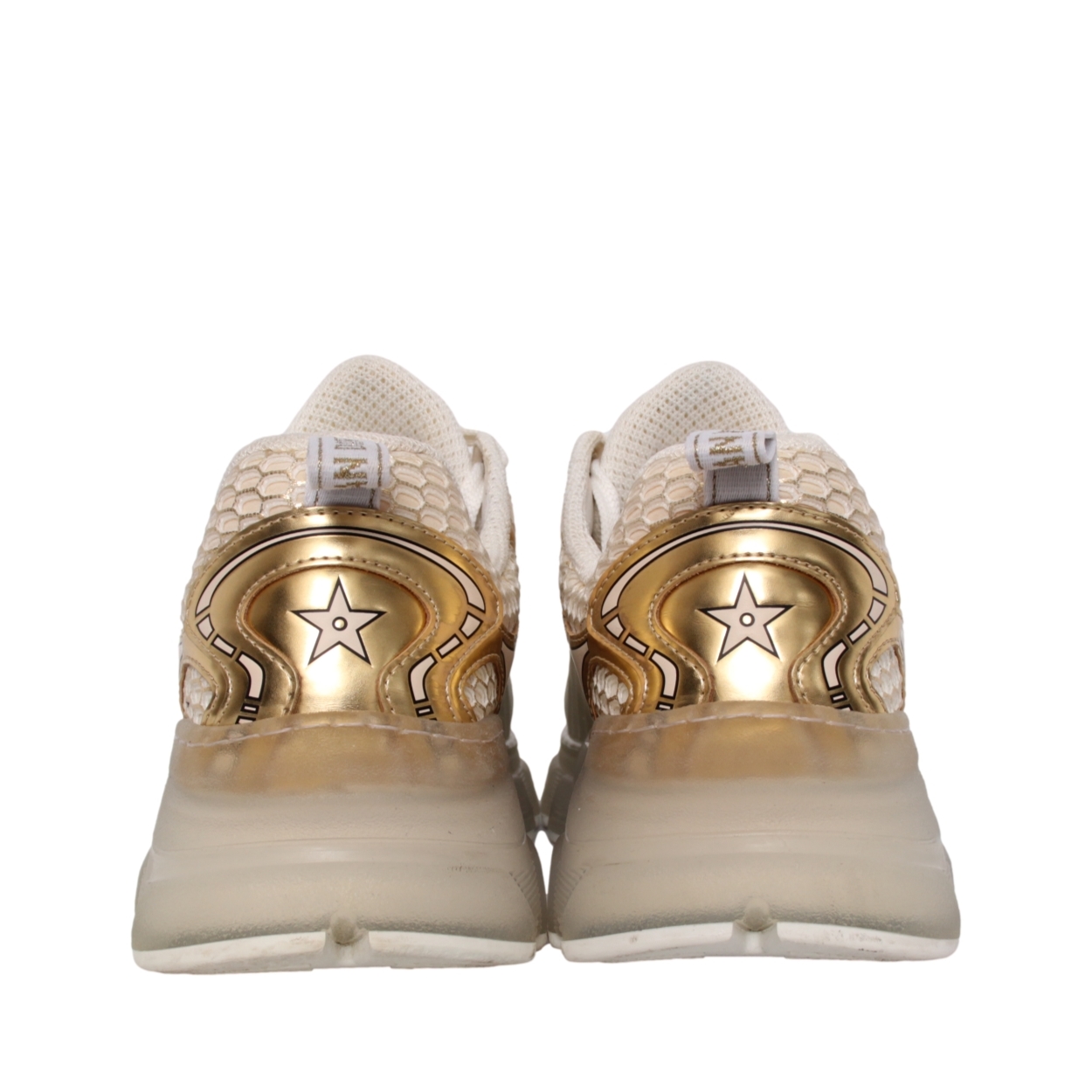 CHRISTIAN DIOR Mixed Material Dior Vibe Sneakers White/Gold | Luxity