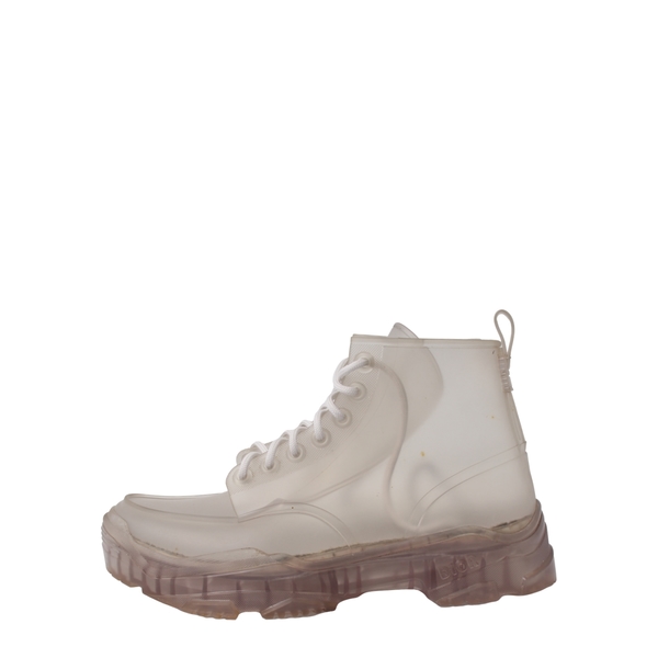 Rubber Combat Lace Up Boots Transparent