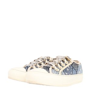 Denim Patchwork Walk'n'Dior Sneakers Blue