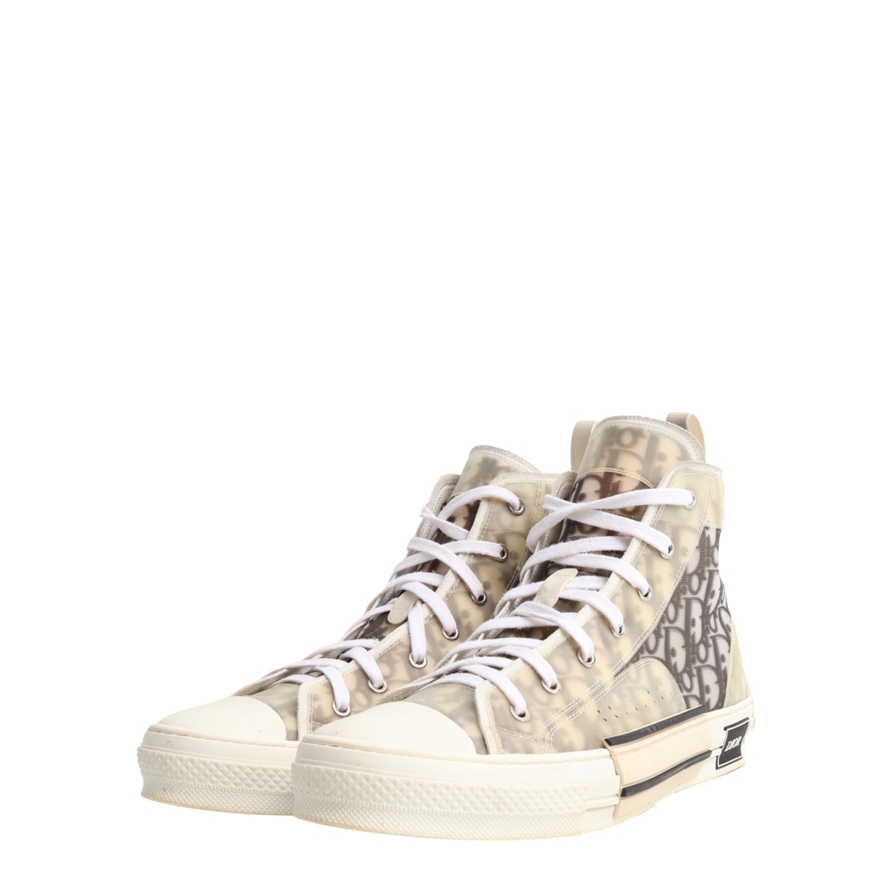 DIOR Technical Fabric B23 High Top Sneakers White/Black | Luxity