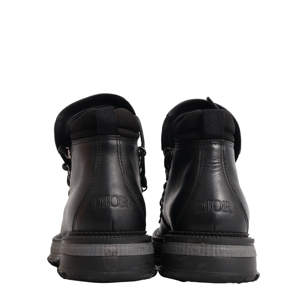 DIOR Leather Worker Hiking Boots Black | Luxity
