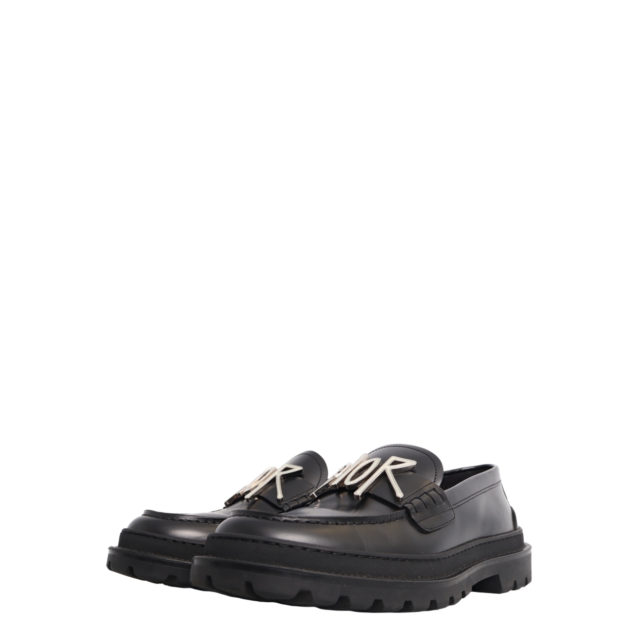 DIOR Leather Logo Explorer Loafers Black | Luxity