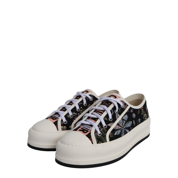Canvas Walk'n'Dior Floral Platform Sneakers Black