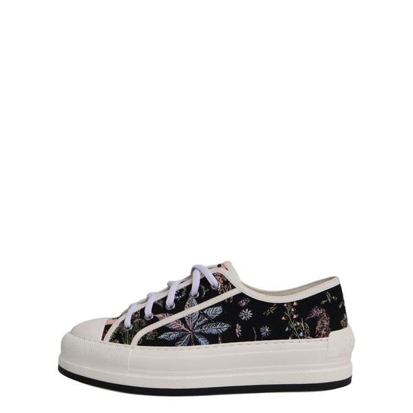 Canvas Walk'n'Dior Floral Platform Sneakers Black