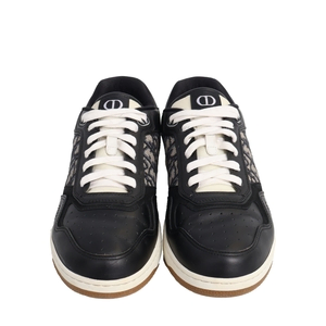 Leather Oblique B27 Uptown Sneakers Black, view 3