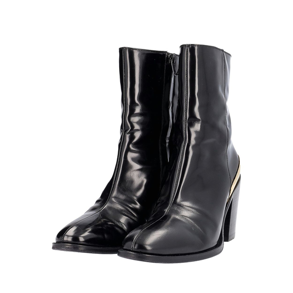 Patent Ankle Boots Black
