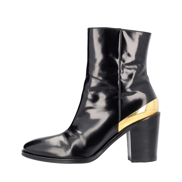 Patent Ankle Boots Black