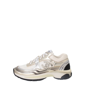 Mixed Material CC Sneakers Silver/White, view 2