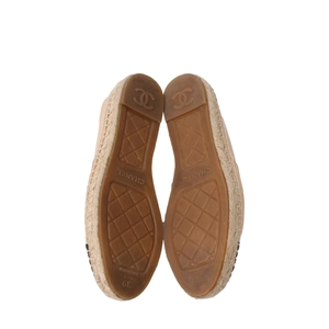 Leather CC Espadrilles Beige/Black, view 5