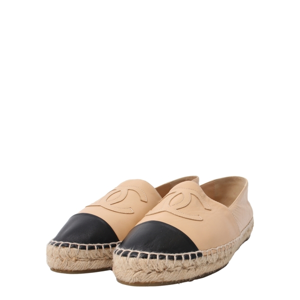 Leather CC Espadrilles Beige/Black