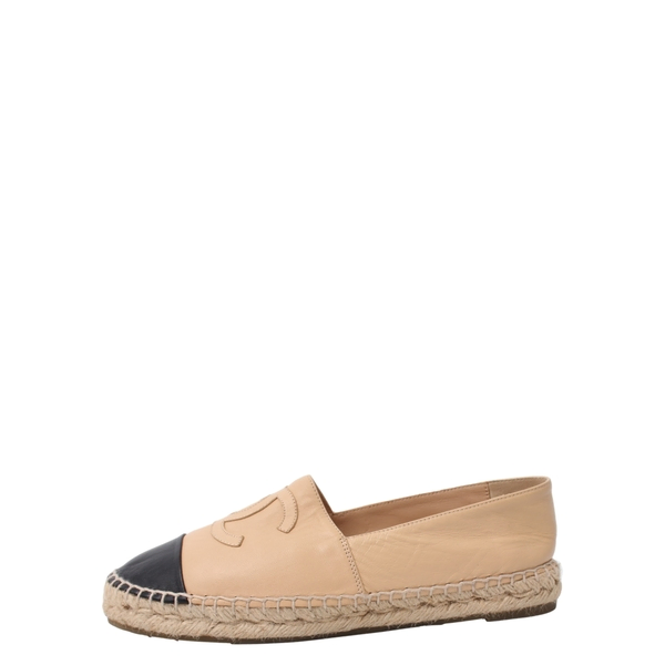 Leather CC Espadrilles Beige/Black