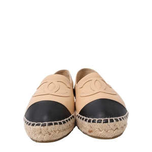 Leather CC Espadrilles Beige/Black, view 3