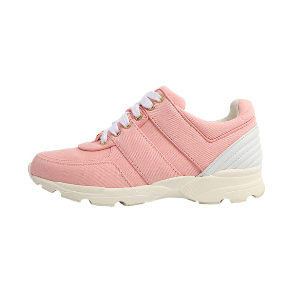 Canvas/Leather Trainer Sneakers Pink