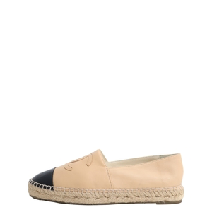 Leather CC Espadrilles Black/Beige, view 2