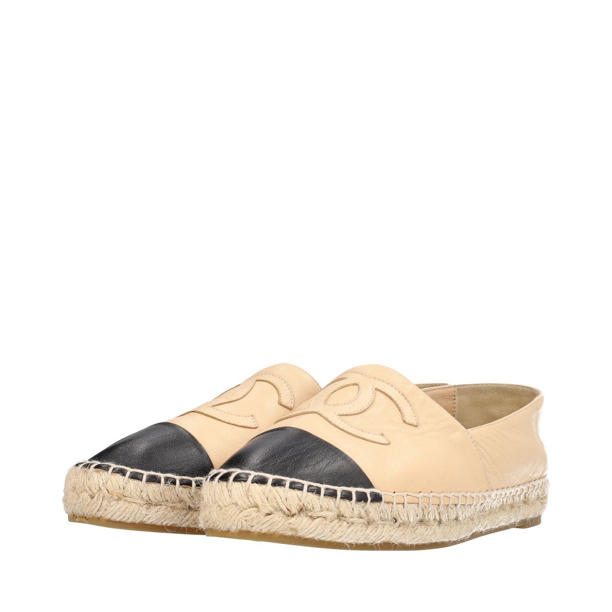 Leather CC Espadrilles Beige/Black