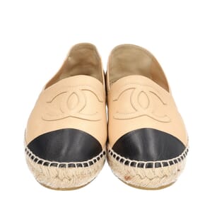 Leather CC Espadrilles Beige/Black, view 3