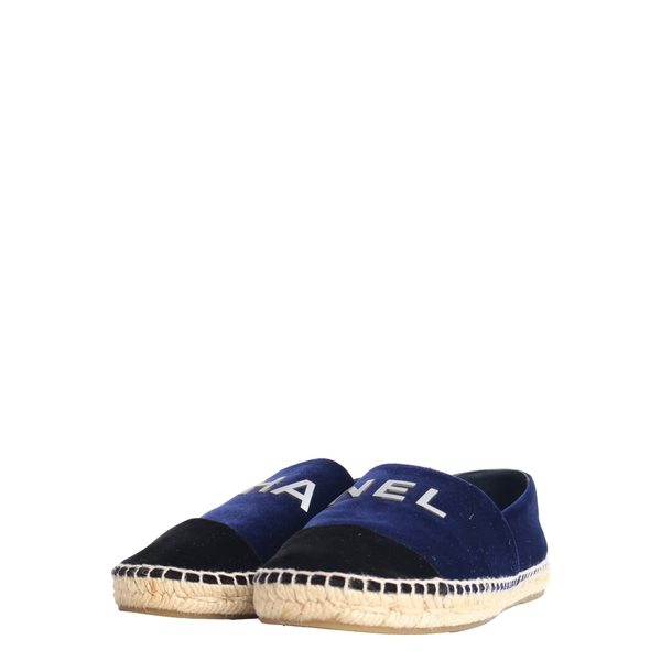 Velvet Logo Espadrilles Navy/Black