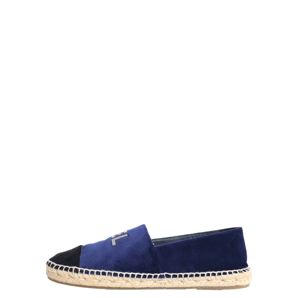 Velvet Logo Espadrilles Navy/Black