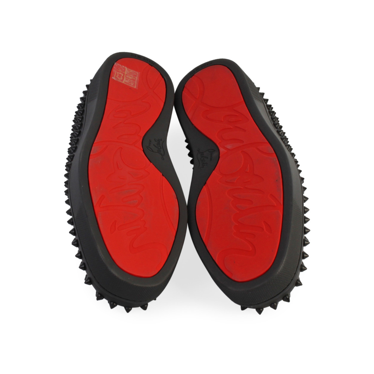 CHRISTIAN LOUBOUTIN Calf Louis Spikes Sneakers Black | Luxity