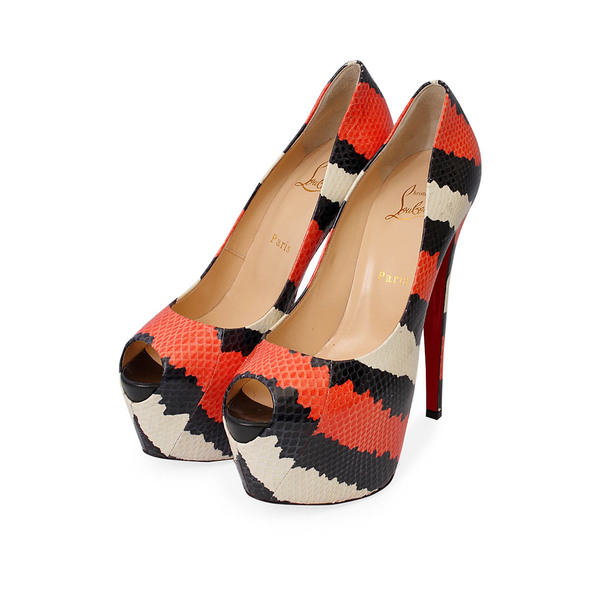 Python Highness Peep Toe Pumps Multicolor