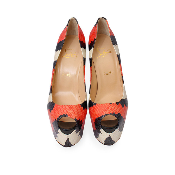 Python Highness Peep Toe Pumps Multicolor