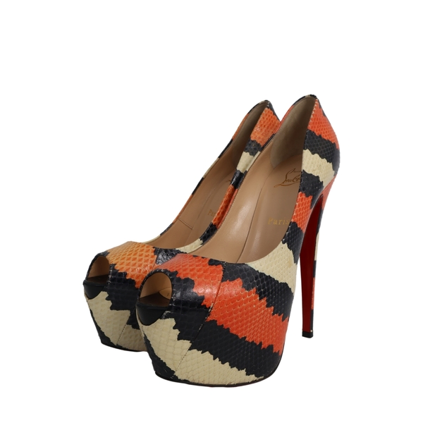 Python Highness Peep Toe Pumps Multicolor